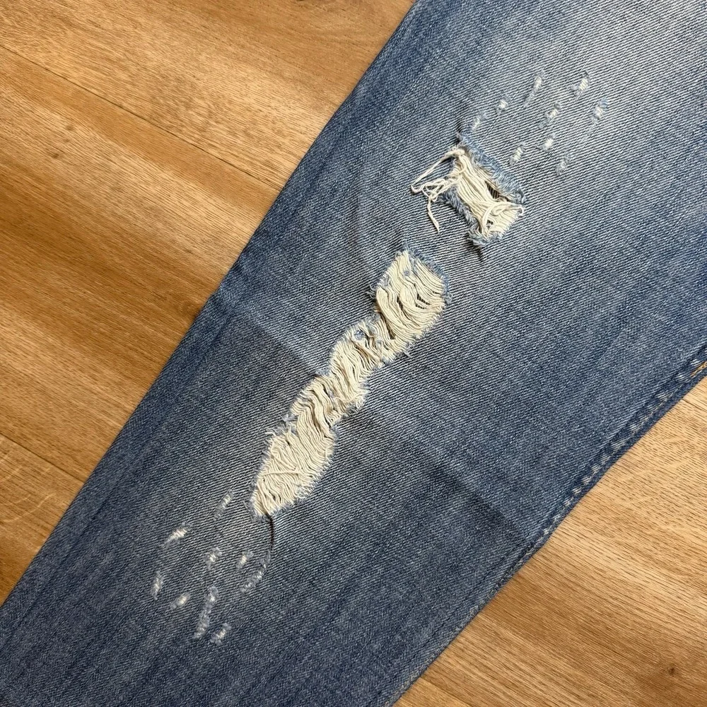 Diesel Safado Jeans Men 33x32 Blue Slim Straight Distressed Denim Button Fly 8AR